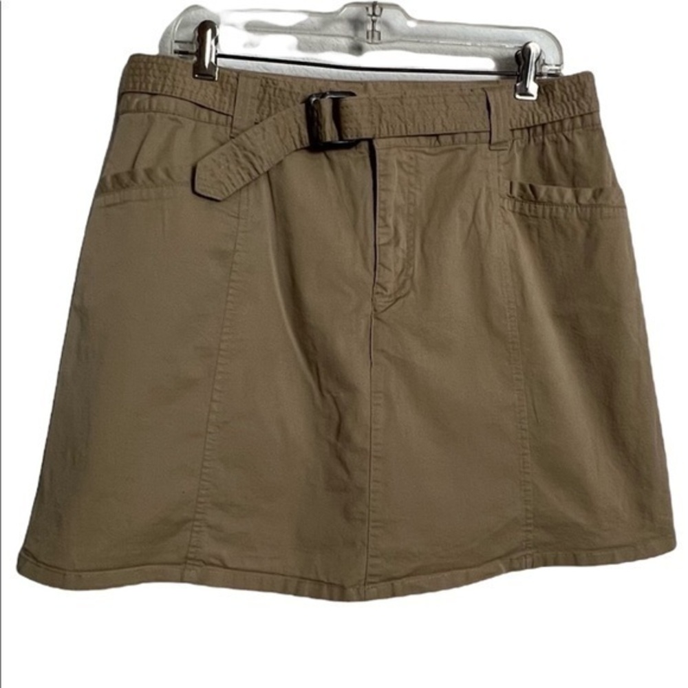 White Stag Beige Comfort Stretch Cotton Belted Skort Pockets New Size 12